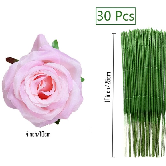 30 Count Pink Silk Roses 4 Inch Heads & Stems Wedding Bouquet Flowers New - Picture 4 of 4